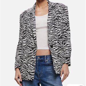 ALICE + OLIVIA Shan Zebra-print embellished blazer - New with tags, Size 8